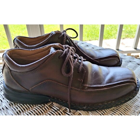 Dockers Mens Brown Leather Lace-Up Shoes Comfortable Casual Dress - Picture 2 of 8